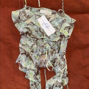 Butterfly Print Strappy Top